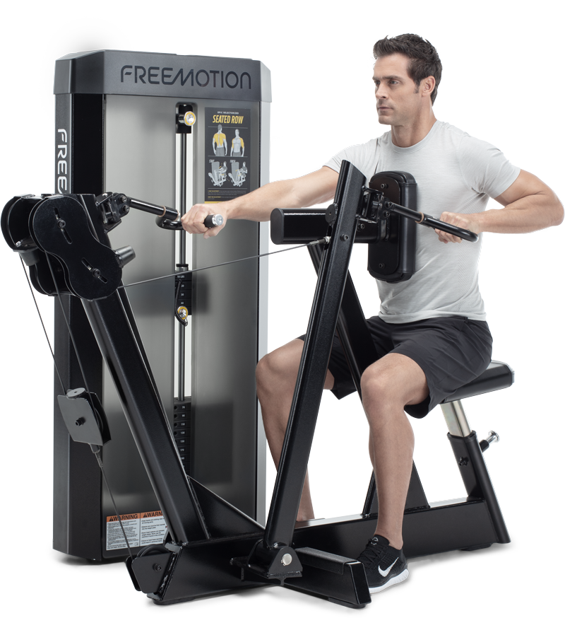 Seated row with weight machine 
